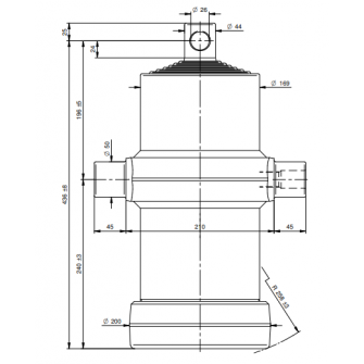 Teleskopski cilinder 7 stopenj 11 ton 2060 mm z luknjo 7009F